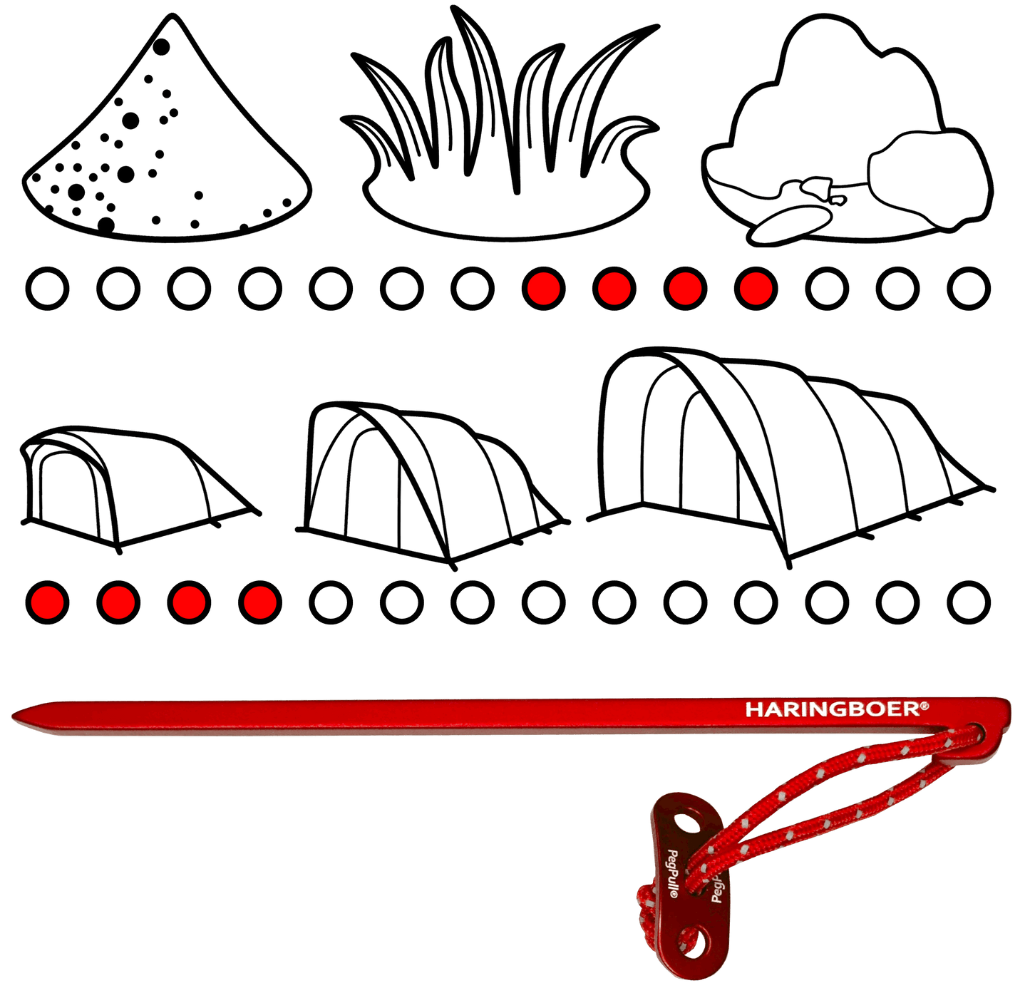 Haringboer 16 cm aluminium rotsharingen met PegPull®