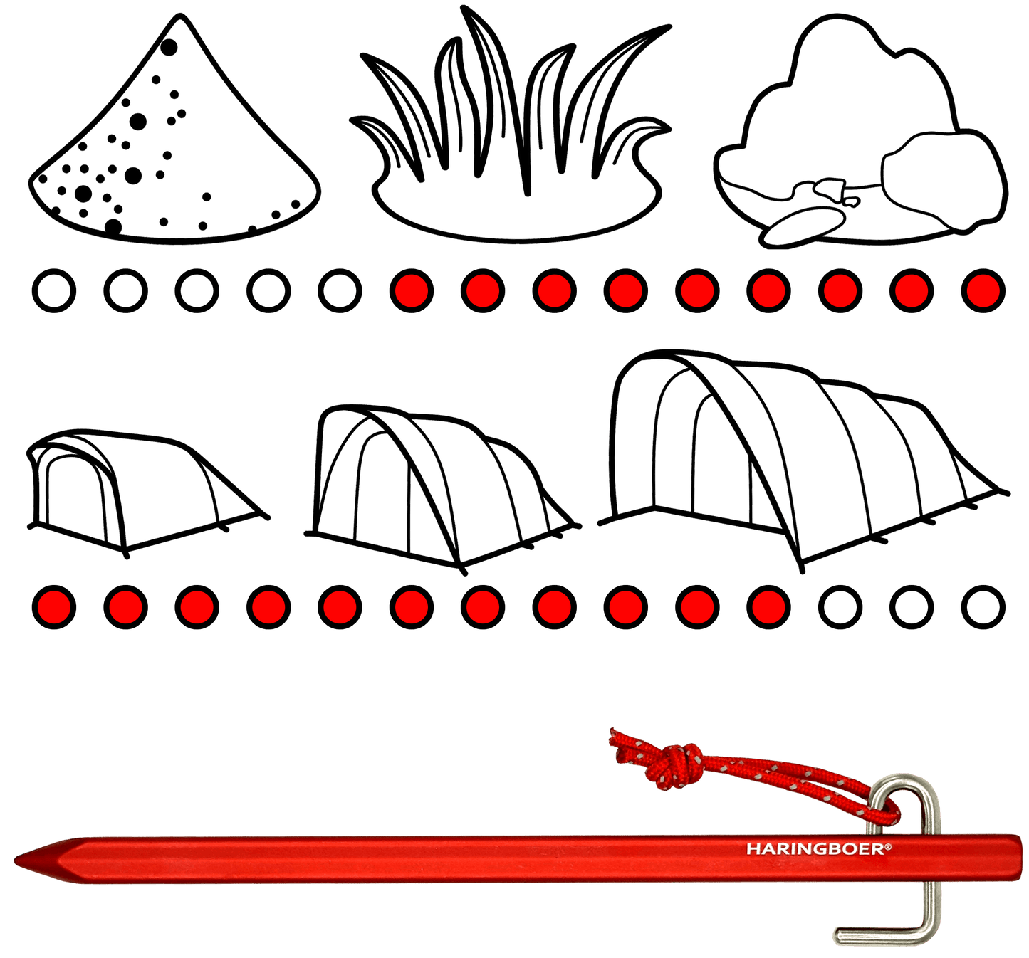 Haringboer 20 cm aluminium rotsharing met PegPull®